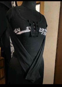 Black Long Sleeve crop top