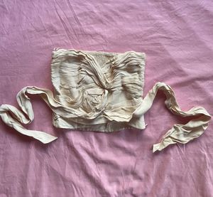 Elegant Off-White Tie-Up Top