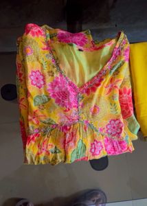 Floral Print Anarkali Kurta set