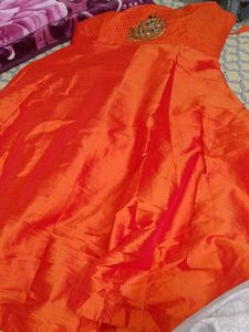 Orange Embellished Party Top