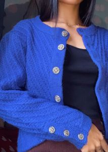 Blue Knit Cardigan