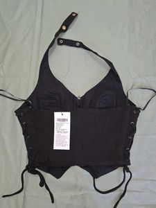 Black Halter Corset Top