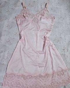 Vintage Pink Lace Slip Dress