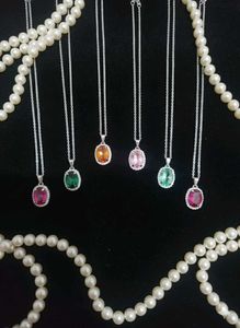 combo of 6 Gemstone Pendant Necklace