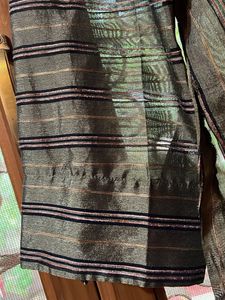 Striped Sheer Olive Green Blouse