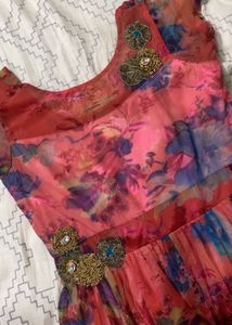 Red Floral Gown