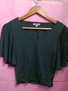 Sparkly Green Crop Top