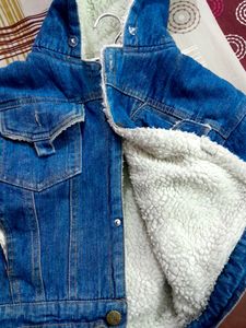 Denim Jacket , For Toddlers ( Cute Dog Print )
