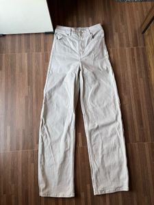 H&amp;M Beige Straight Leg Jeans