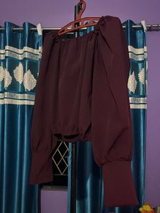 Burgundy Zipper Top