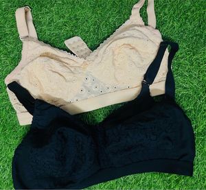 Eyelet Detail Bras - Set of Two