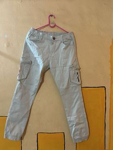 Boys Beige Cargo Pants
