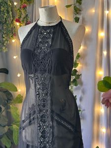 Sheer Black Halter Maxi Dress