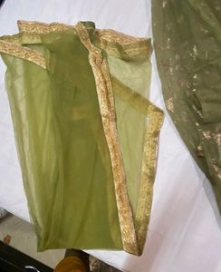 Olive Green Embellished Lehenga Set