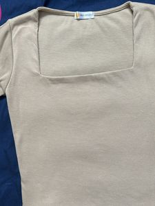 Beige Ribbed Tshirt