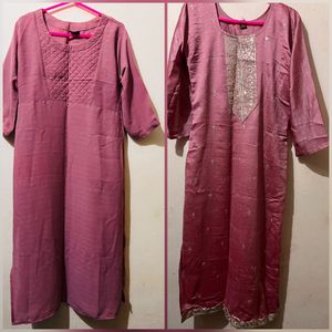 Set of Two Rose-Colored Kurtis