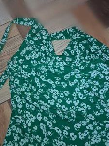 Green Floral Halter Dress