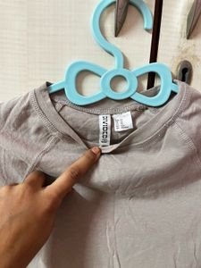 Gray-khaki H&amp;M Basic T-Shirt