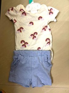 Rainbow Baby Bodysuit and shorts set