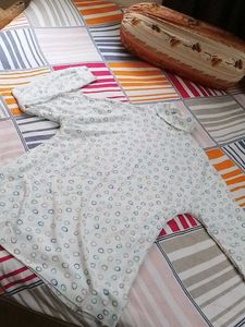 Patterned Turtleneck Top