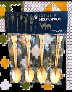 New Seal Pack Set Of 12 Gold Plated Mocca Spoons