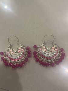 Pink Beaded Earrings