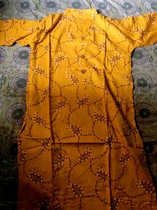 Yellow Printed Kurta