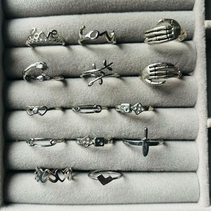 Oxidised Silver Minimal Rings