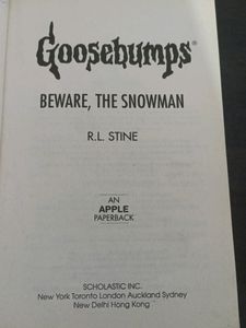 Goosebumps Book- Beware, The Snowman