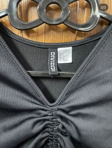 Black Tie-Up Crop Top