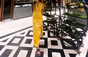 Yellow Halter Maxi Dress