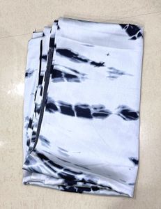 White &Black Tie-Dye Satin Silk Saree