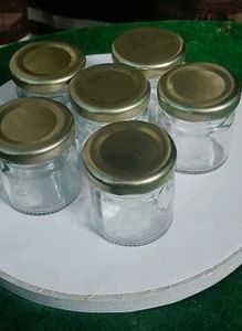 Small Glass Jars with Gold Lids (Set of 6)