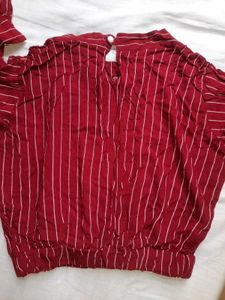 Red Top with White Thin Stripes
