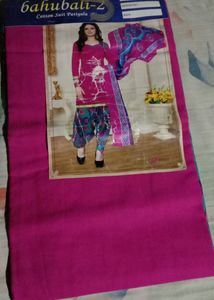 Pinky Green Suit Salwar Dupata Set Material