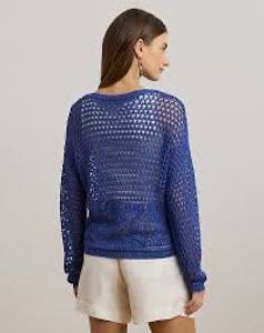 Forever21 Branded Navy Blue Chochet Top