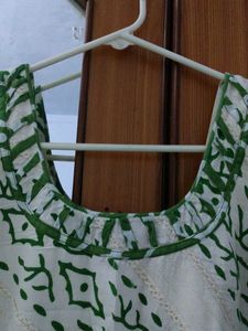 White &amp; Green Dress