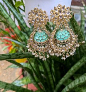 Mint Jhumka Earrings
