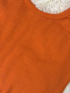 Orange Ribbed Tank Top