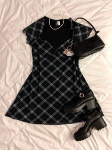 y2k checkered dress