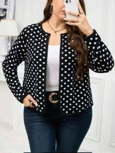 Black &amp; White Polka Dot Vintage Classic Cardigan