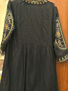 Embroidered Black Kurta