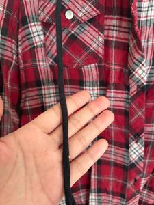 Hooded Plaid Flannel Shirt