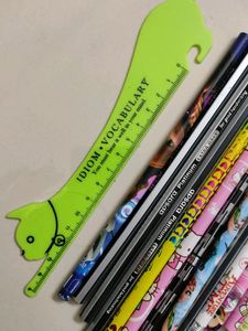 Set Of 14 Pencils 2 Eraser 1 Sharpener Cat Scale
