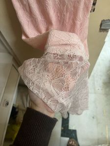 Pink Lace Midi Dress