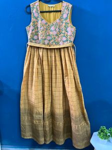 Max Woman Ankle Length Embroidered A-line Dress