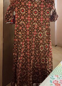 Printed Cotton Anarkali Jaipuri Kurti