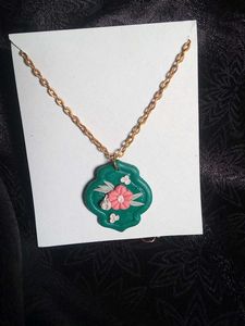 Floral Clay Pendant Necklace