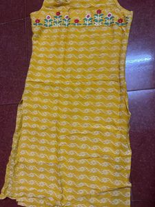 Yellow Embroidered Kurta