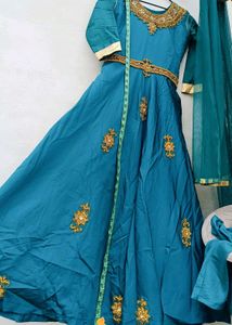 Teal Embroidered Kurta Set